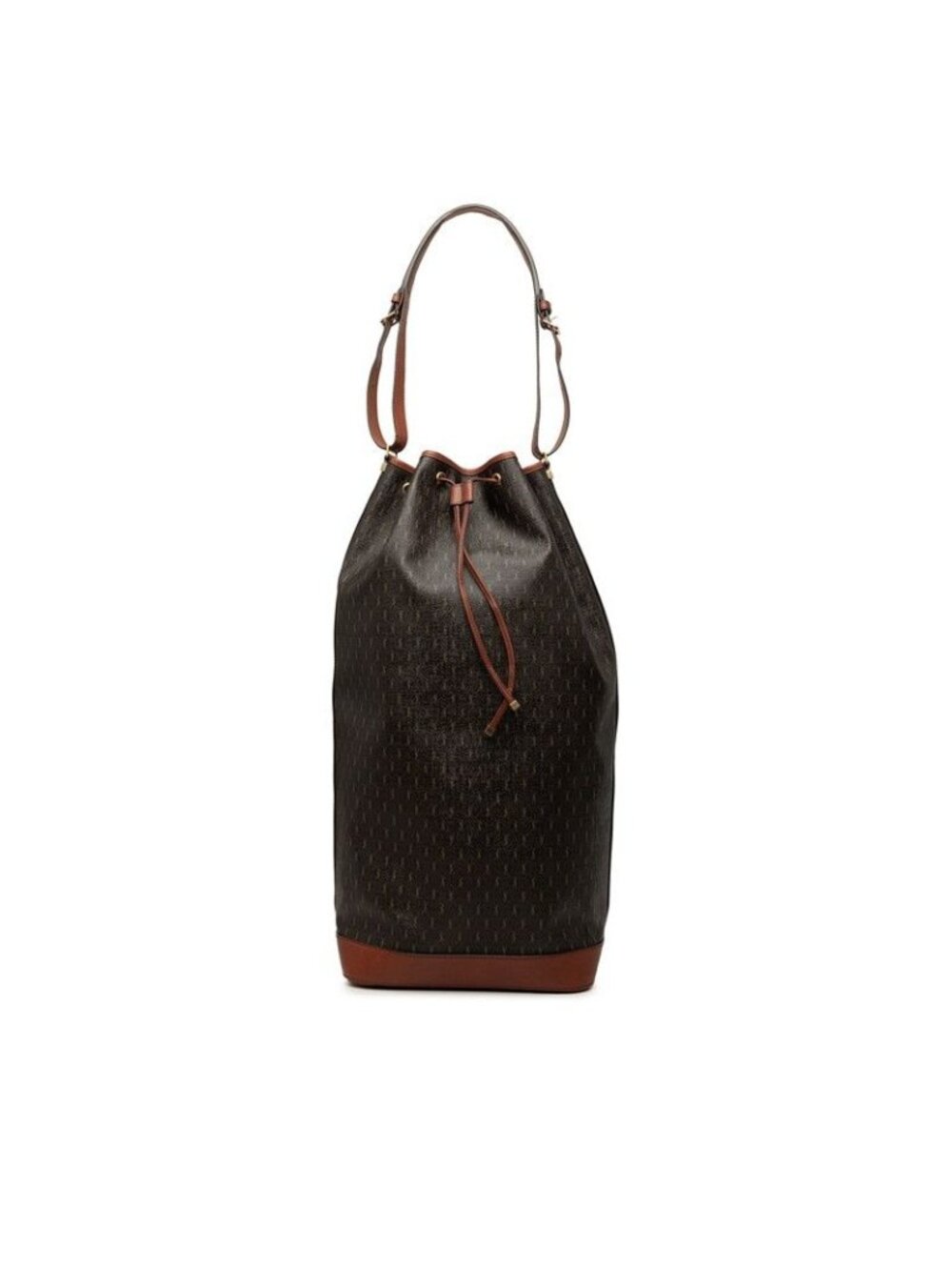 Saint Laurent le Monogram Bucket Bag Drawstring Brown Leather